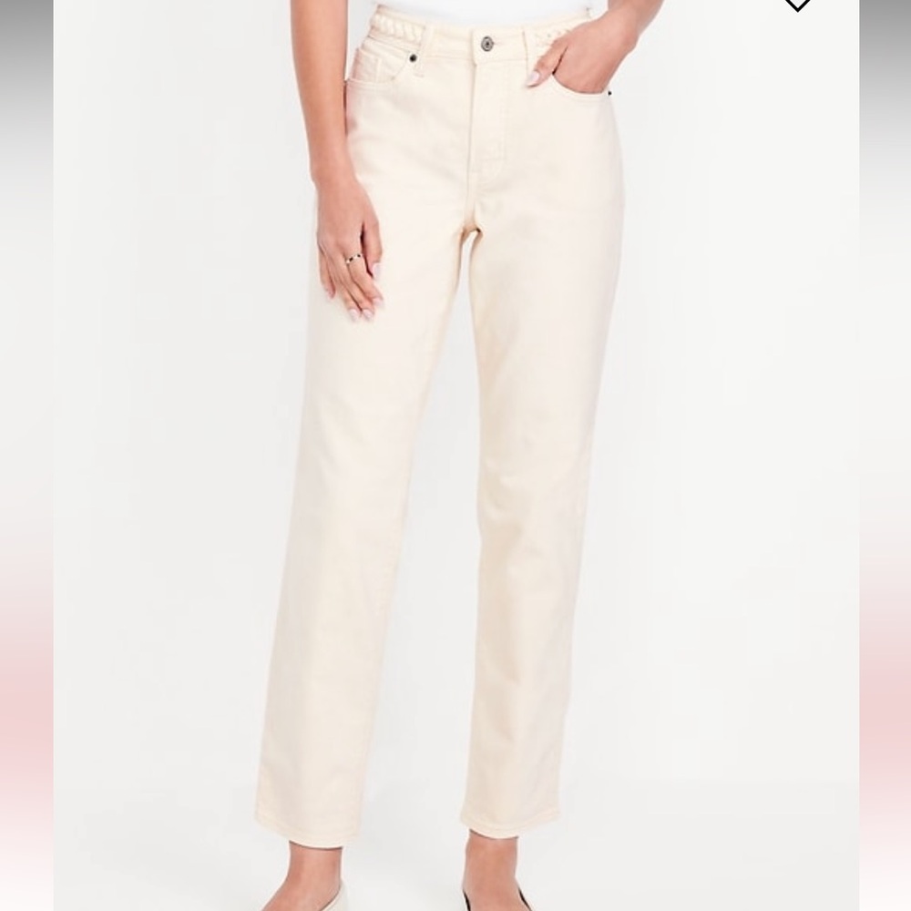 Old Navy Cream Straight Leg Jeans